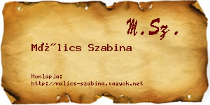 Málics Szabina névjegykártya